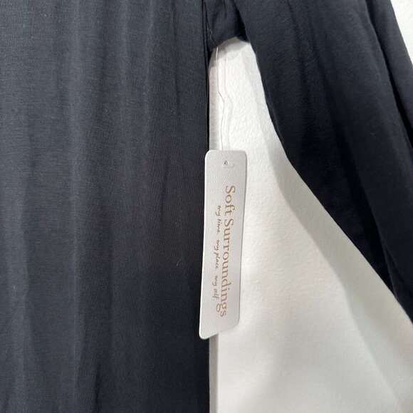 Soft Surroundings Rosarita Applique Dress Black Floral Whimsigoth Small - Picture 9 of 13